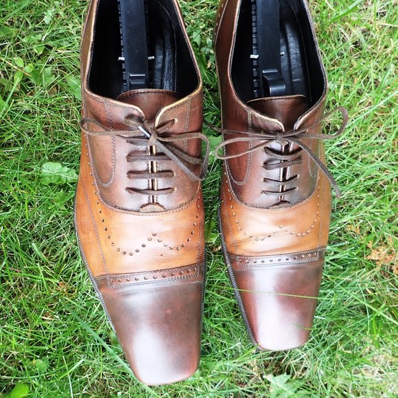 Luca Del Forte Brown lace up leather dress shoe, size 41 (8) - Picture 1 of 9
